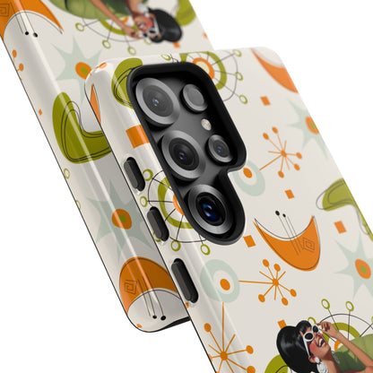 Mid Century Modern Atomic Starburst Mid Mod 60s Gal Retro Chic Tough Phone Case with Vintage Glamour Design