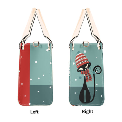 Atomic Cat, Mod Gal Winter Seasonal Handbag, Shoulder Bag Hip Trendy Apparel For The Season