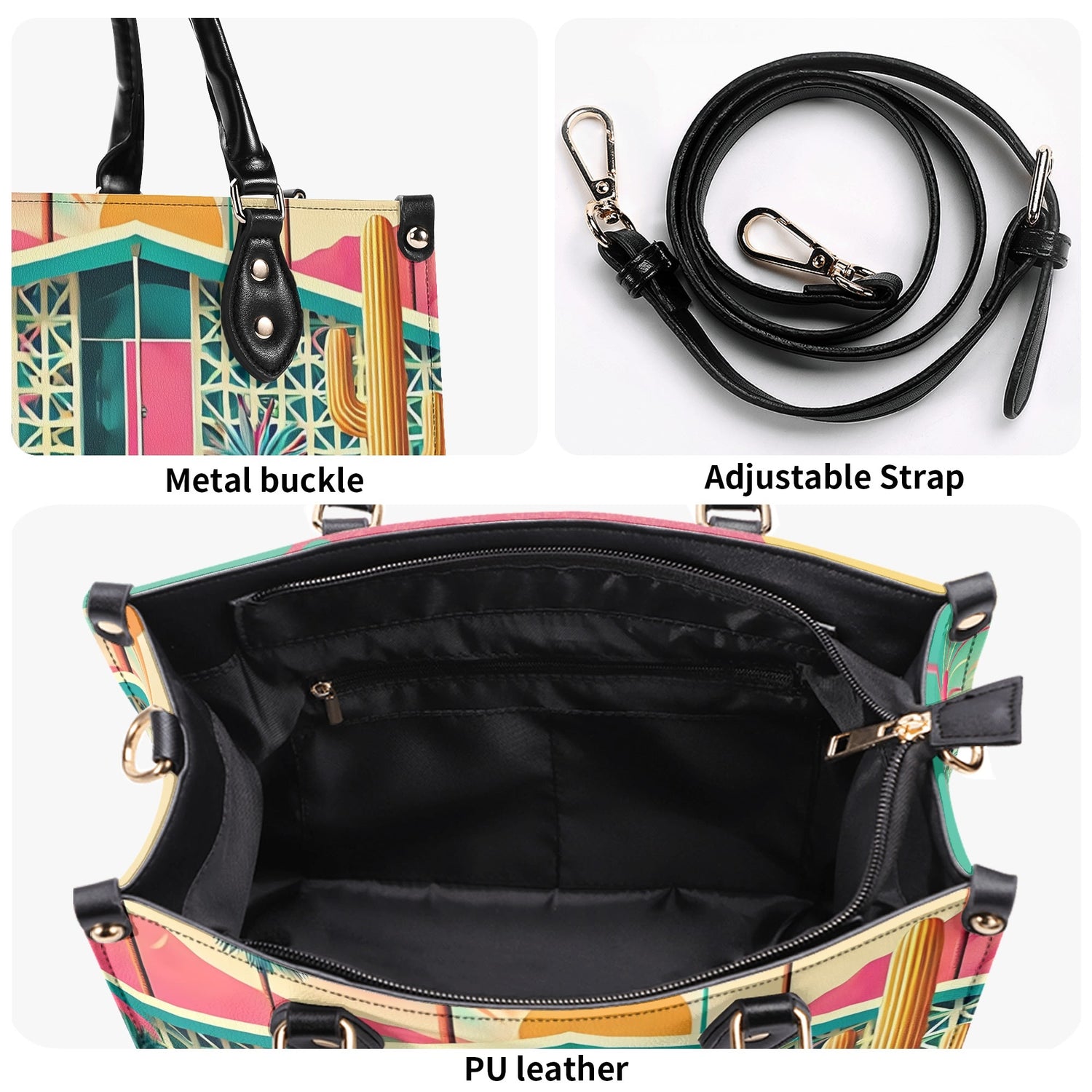 Mid Century Modern Gal Signature Palm Spring Cali Kitschy Flamingo Handbag - Mid Century Modern Gal
