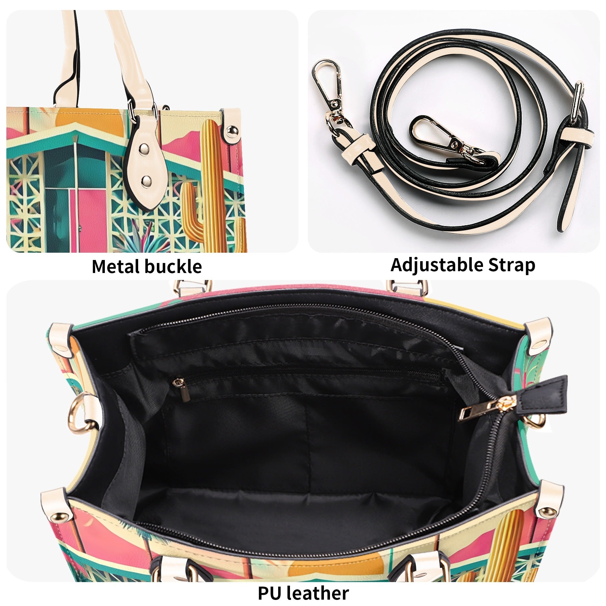 Mid Century Modern Gal Signature Palm Spring Cali Kitschy Flamingo Handbag - Mid Century Modern Gal
