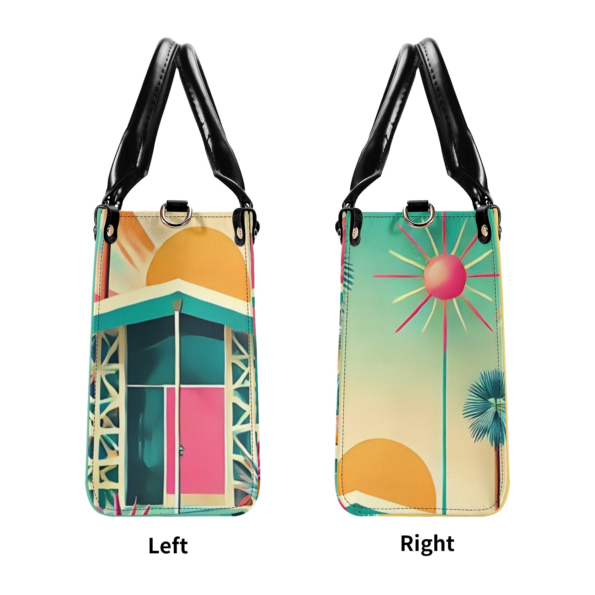 Mid Century Modern Gal Signature Palm Spring Cali Kitschy Flamingo Handbag - Mid Century Modern Gal