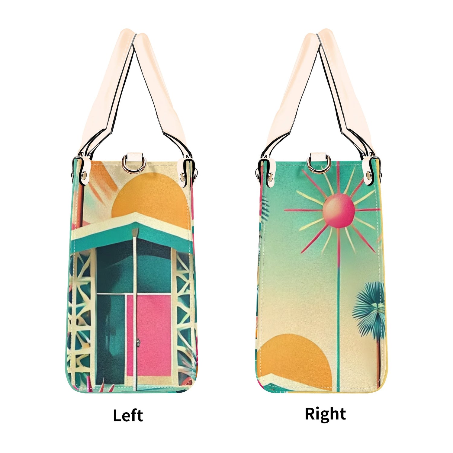 Mid Century Modern Gal Signature Palm Spring Cali Kitschy Flamingo Handbag - Mid Century Modern Gal