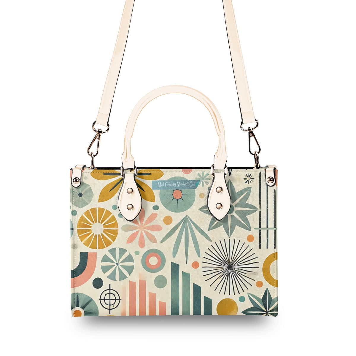 Mid Century Modern Gal Signature Atomic Cat, Atomic Kitschy Handbag, Shoulder Bag - Mid Century Modern Gal