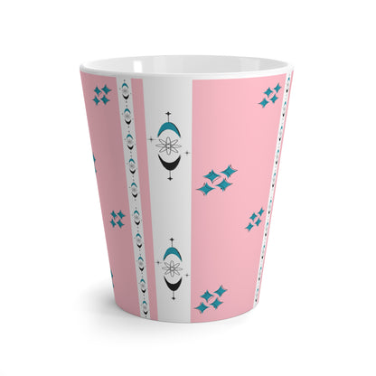 Mid Mod Atomic 50s Chic Pink Latte Mug - Stylish Design for Coffee Lovers - Mid Century Modern Gal