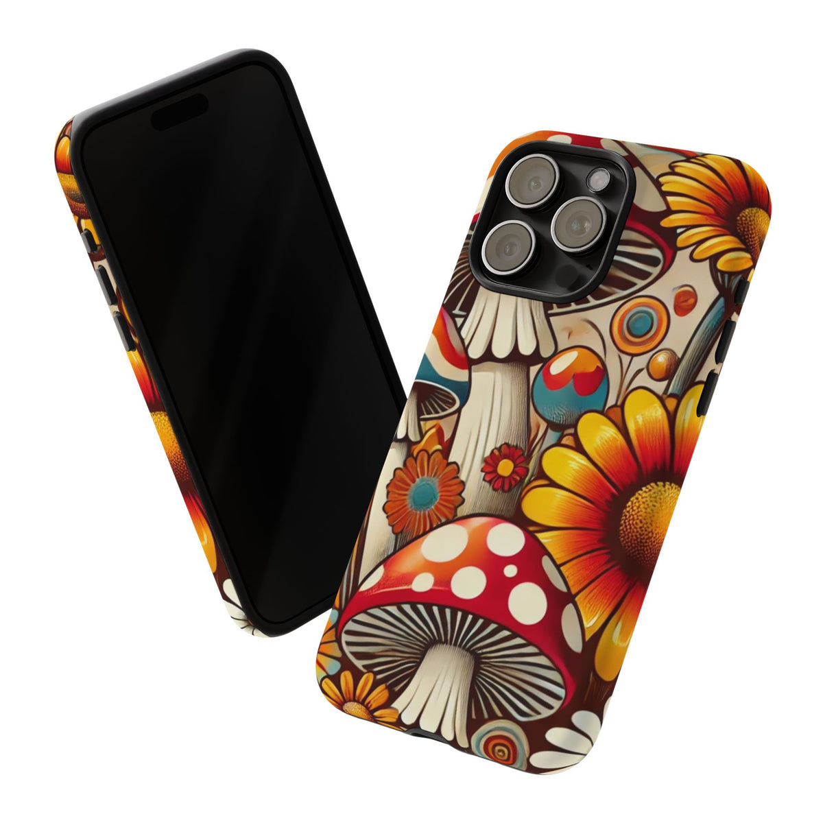 Colorful Mushroom Flower Phone Case - Boho Chic Design