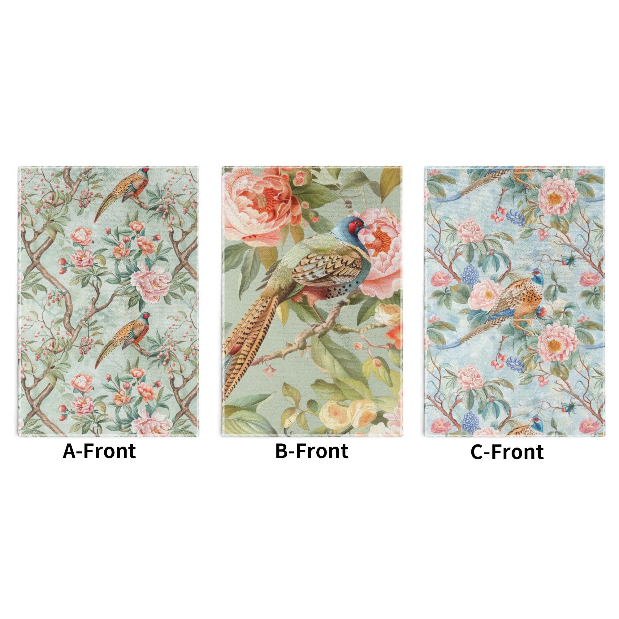 Chinoiserie Bathroom, Kitchen Floral Elegant Handtowels