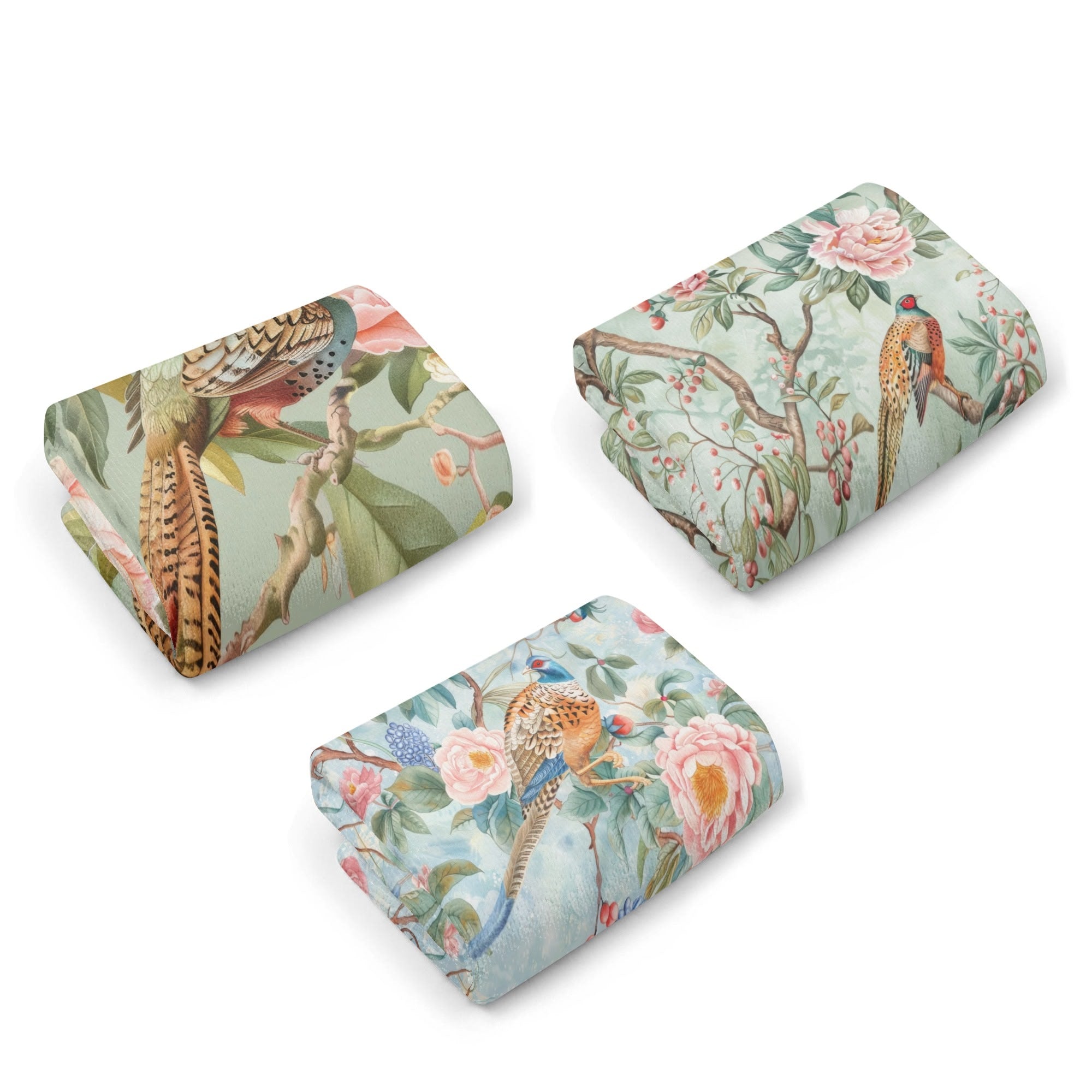 Chinoiserie Bathroom, Kitchen Floral Elegant Handtowels