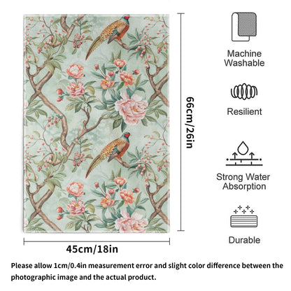 Chinoiserie Bathroom, Kitchen Floral Elegant Handtowels