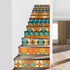 Mid Century Modern Funky Fun Orange Teal Geometric Stair Riser Peel And Stick - Mid Century Modern Gal