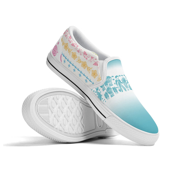 Pyrex Lover Retro Groovy Mod Canvas Loafer Shoes With Kitschy Fun Pyrex Patterns