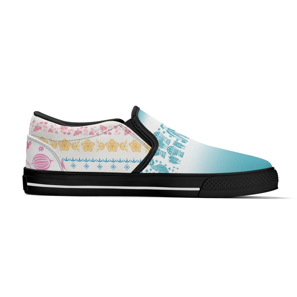 Pyrex Lover Retro Groovy Mod Canvas Loafer Shoes With Kitschy Fun Pyrex Patterns - Mid Century Modern Gal