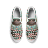 Funky Fun Quirky Retro Typewriter Groovy Mod Canvas Loafer Shoes WIth A Boho Flair - Mid Century Modern Gal