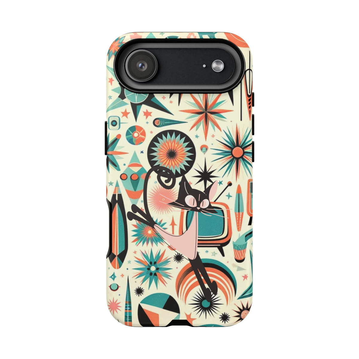 Atomic Kitty Boomerang Space Kitty Mid Century Modern Samsung, Smart Phone, Tough Cases