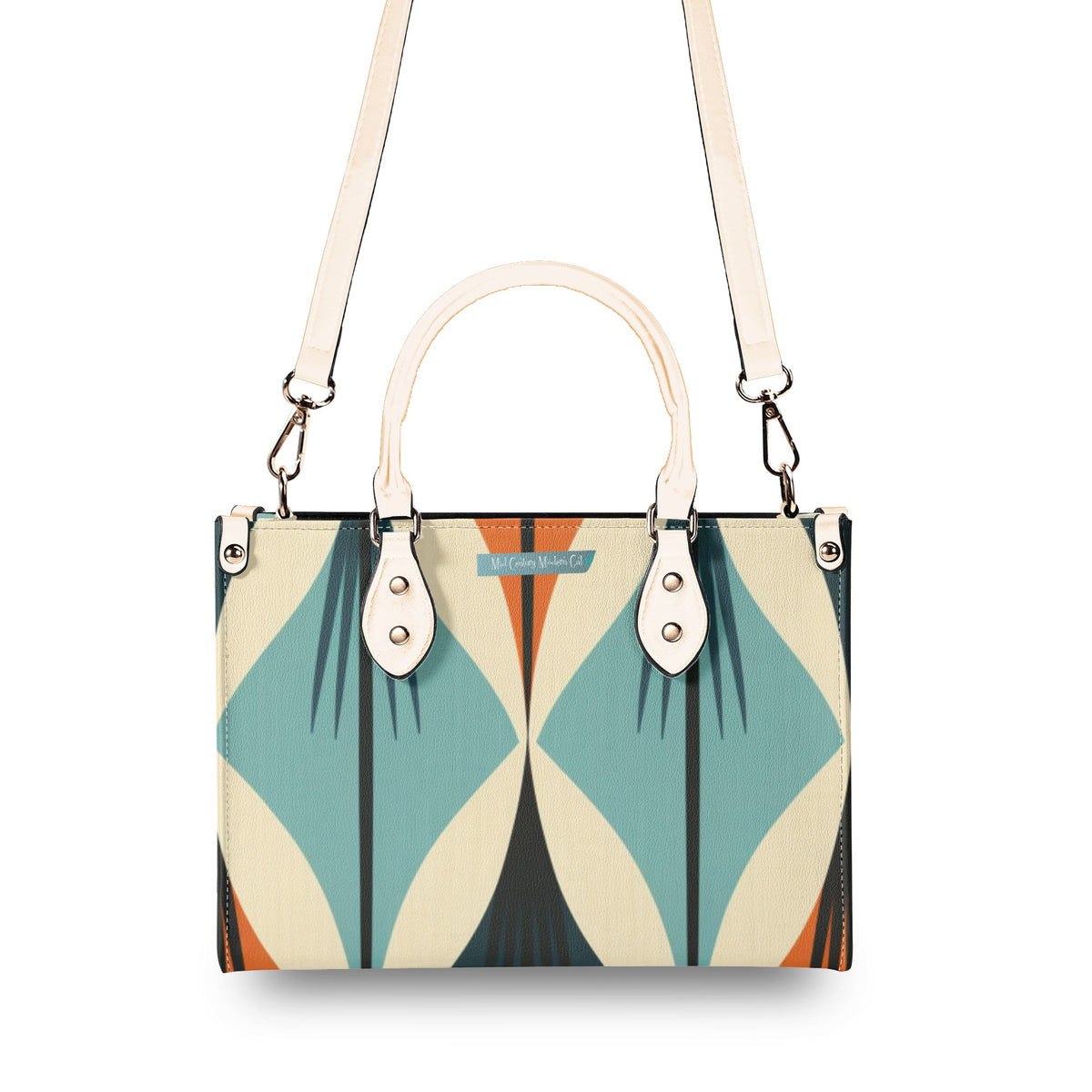 Mid Century Modern Atomic Martini Cat, Kitschy Retro Gal Handbag, Shoulder Bag - Mid Century Modern Gal