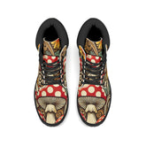 Merry Mushroom Retro 70 Flower Power Groovy Womens Black Outsole Leather All Season Boots - Mid Century Modern Gal