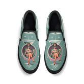 60s Mod Gal, Martini Fun Retro Retro Groovy Mod Canvas Loafer Shoes - Mid Century Modern Gal