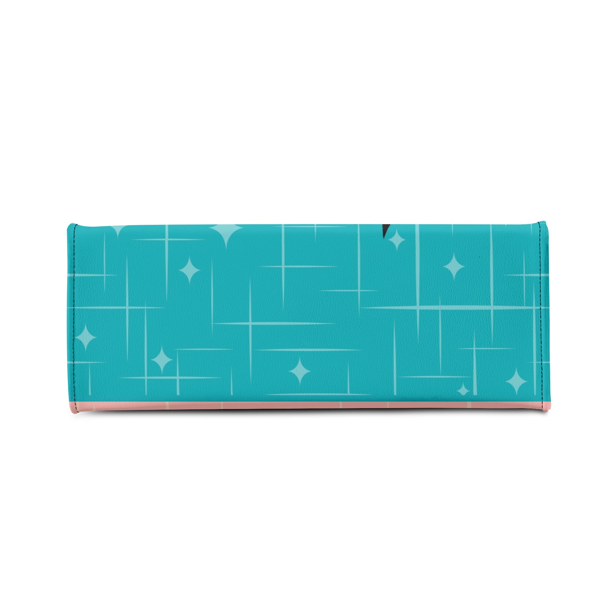 Mid Century Modern Gal Signature Handbag, Atomic Cat, Atomic Kitschy Handbag, Shoulder Bag Teal, Pink - Mid Century Modern Gal