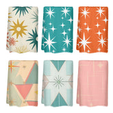 Atomic Starbursts, Mid Century Modern Designed Kitchen Bath Hand Towels - Mid Century Modern Gal