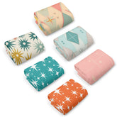 Atomic Starbursts, Mid Century Modern Designed Kitchen Bath Hand Towels - Mid Century Modern Gal