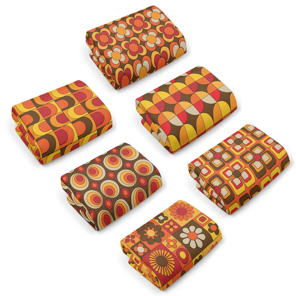 Retro Groovy Mod 60s 70s Mid Century Modern Designed Kitchen Bath Hand Towels