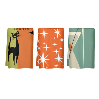 Mid Century Modern Barware Kitschy Mod Hand Towels For Home Bar - Mid Century Modern Gal