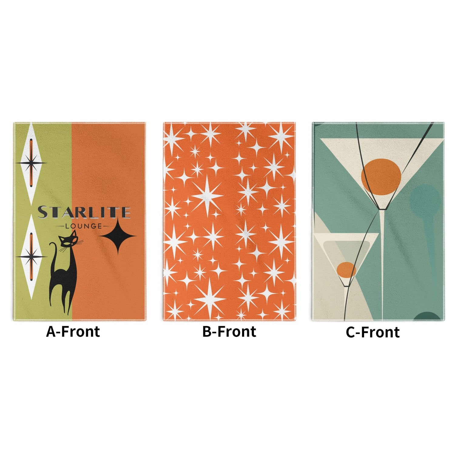Mid Century Modern Barware Kitschy Mod Hand Towels For Home Bar - Mid Century Modern Gal