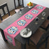 Mid Century Modern Kitschy Anthropomorphic Blue Cat with Floral Hat Table Runner - Mid Century Modern Gal