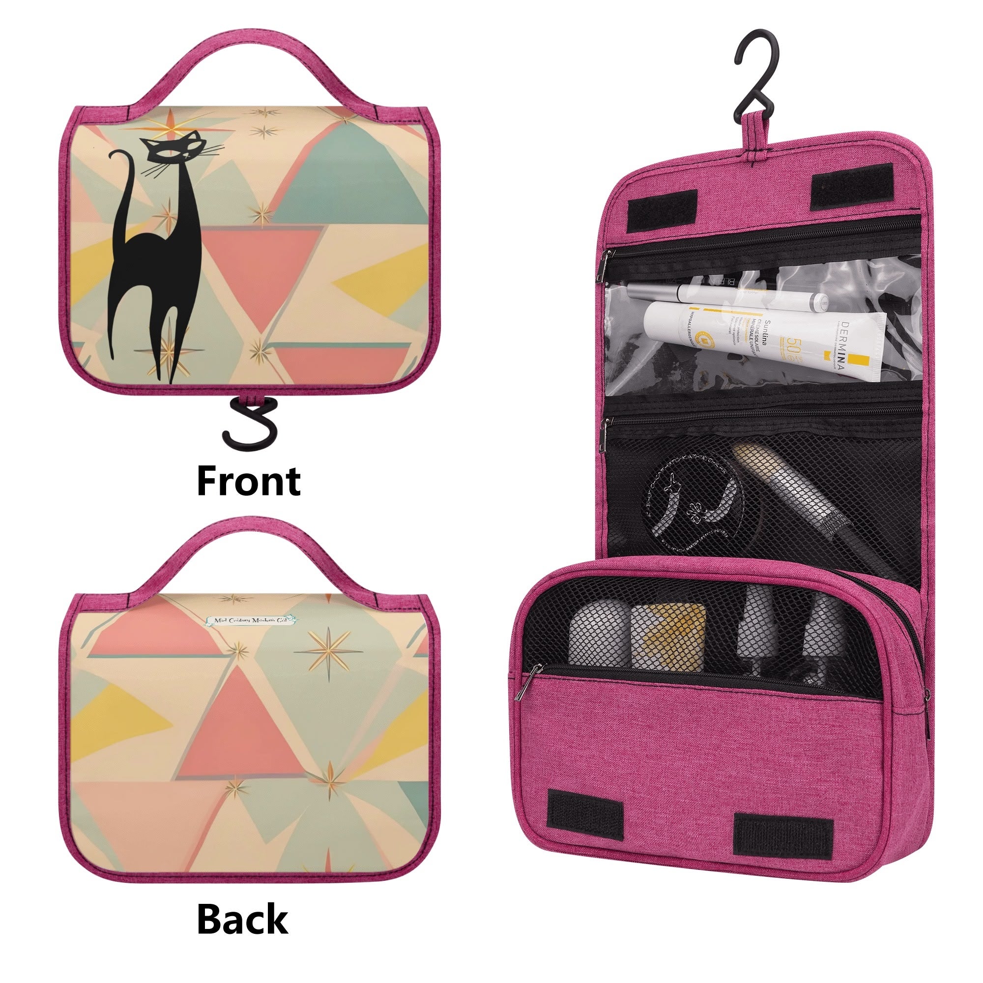 Atomic Sexy Sexton Mid Mod Retro Toiletry Cosmetic Travel Bag - Mid Century Modern Gal