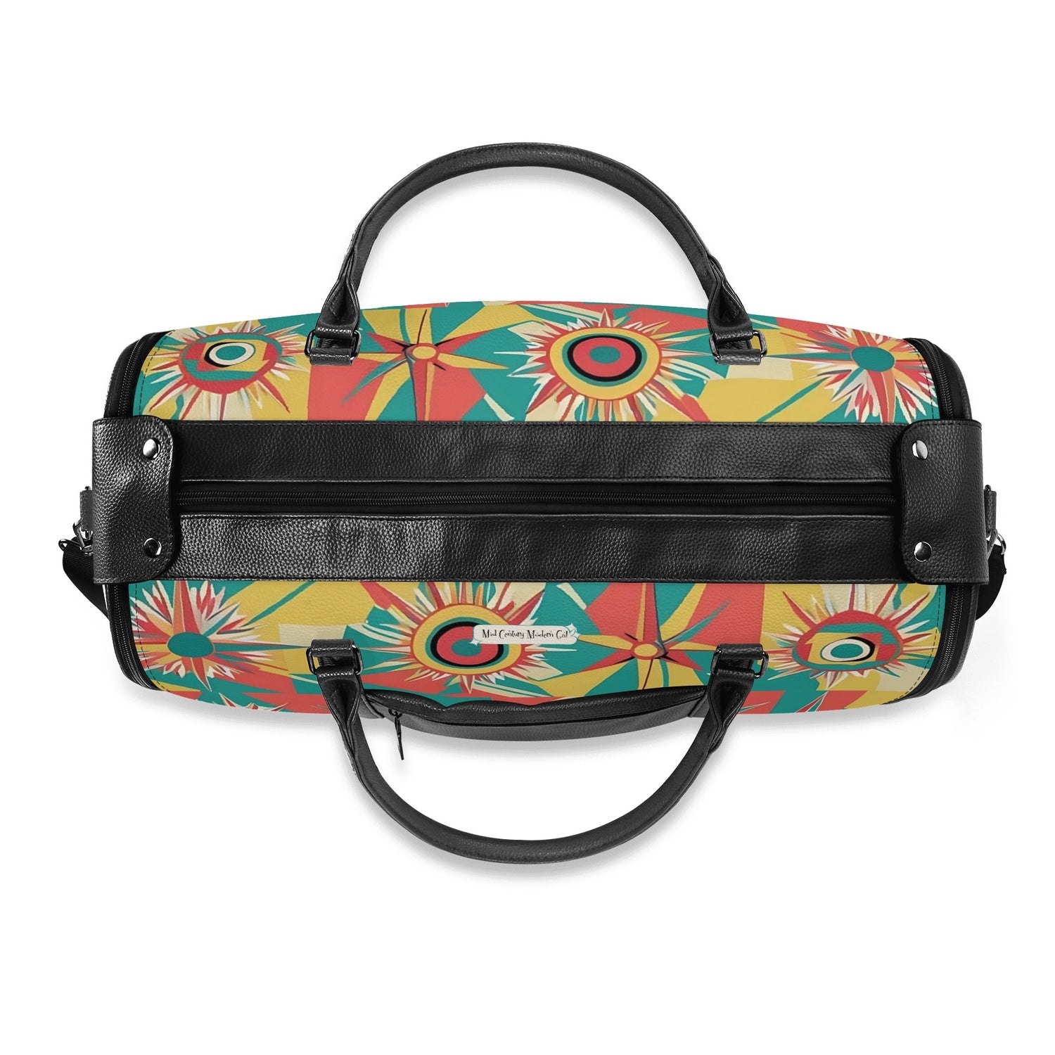 Retro Atomic Groovy Cat, Mid Century Modern Travel Bag, Foldable Duffle Bag - Mid Century Modern Gal