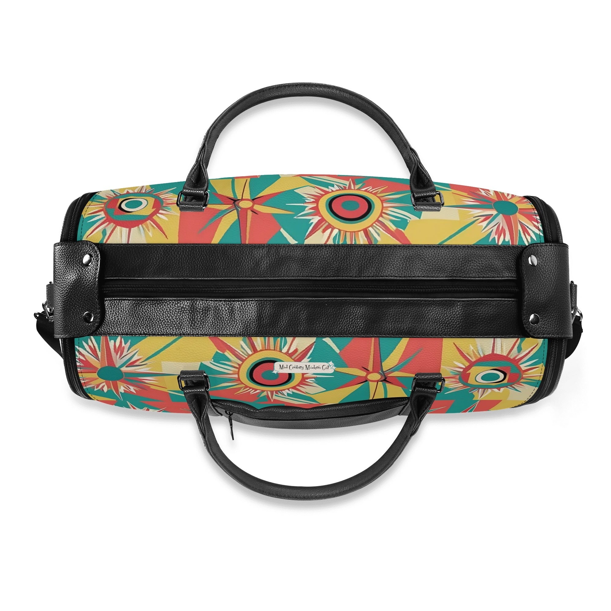Retro Atomic Groovy Cat, Mid Century Modern Travel Bag, Foldable Duffle Bag - Mid Century Modern Gal