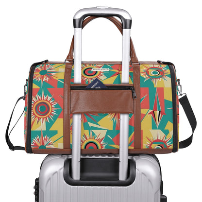 Retro Atomic Groovy Cat, Mid Century Modern Travel Bag, Foldable Duffle Bag - Mid Century Modern Gal