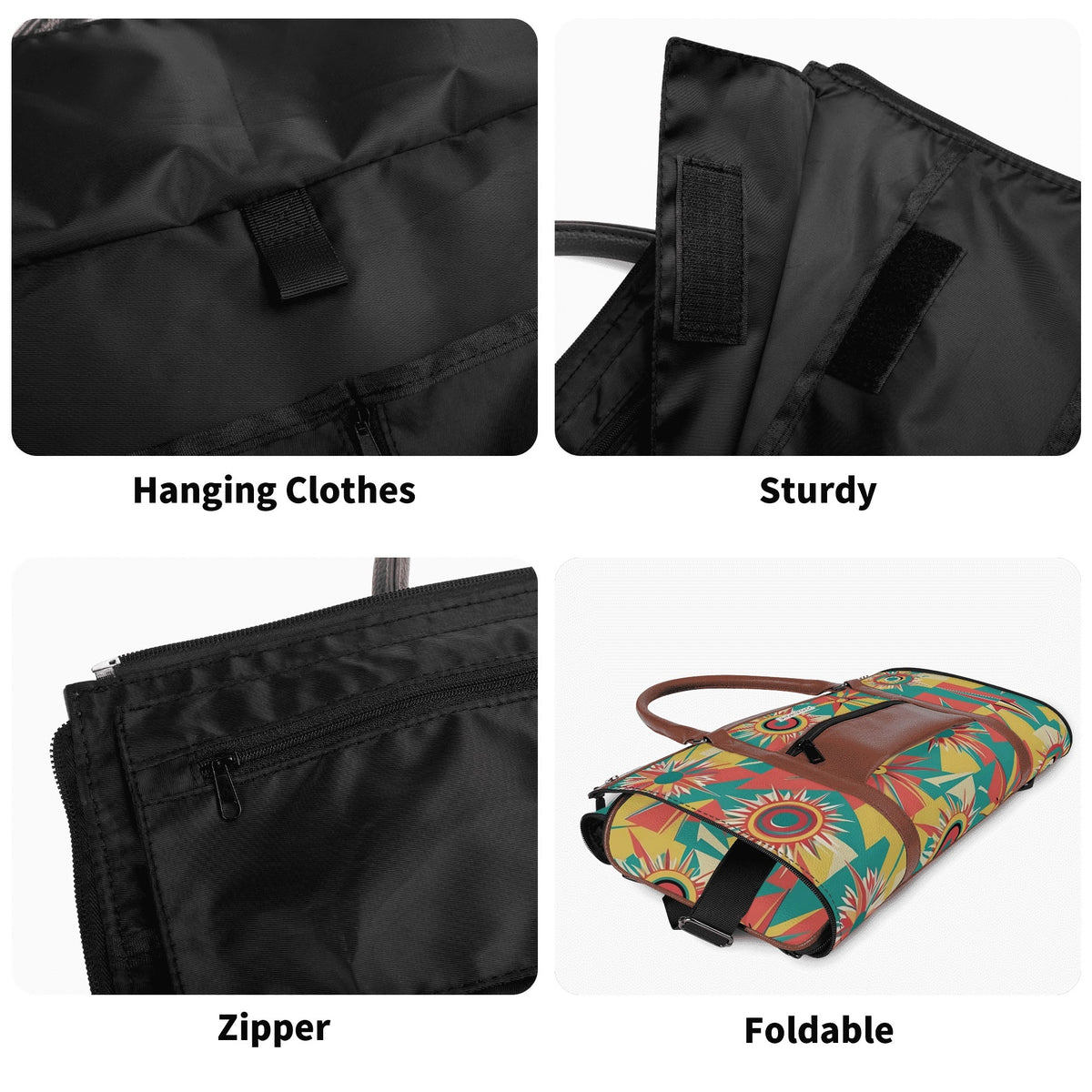 Retro Atomic Groovy Cat, Mid Century Modern Travel Bag, Foldable Duffle Bag - Mid Century Modern Gal