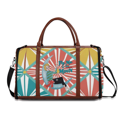 Mid Century Modern Travel Bag, Atomic Kitschy Cat, Retro Funky Fun Duffle Bag Foldable Travel Bag - Mid Century Modern Gal