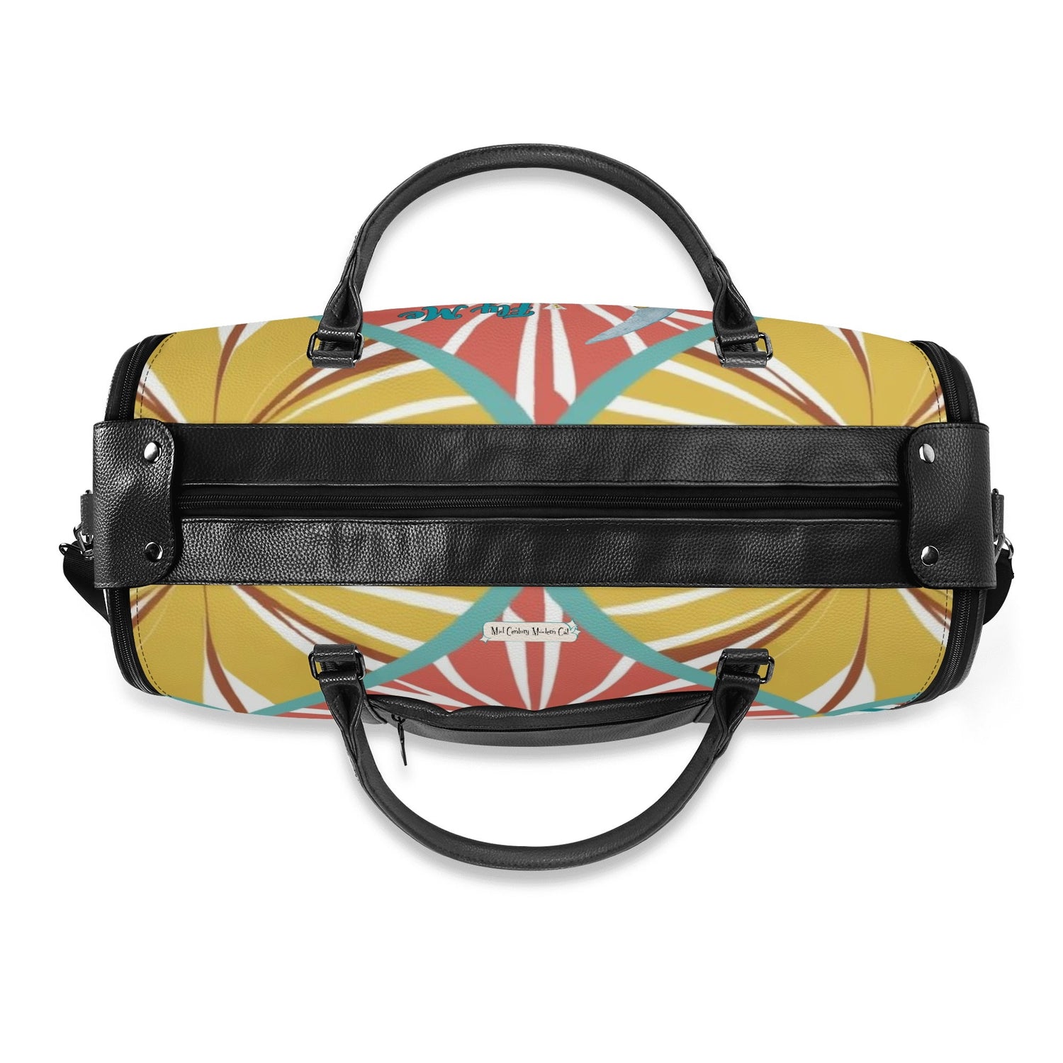 Mid Century Modern Travel Bag, Atomic Kitschy Cat, Retro Funky Fun Duffle Bag Foldable Travel Bag - Mid Century Modern Gal