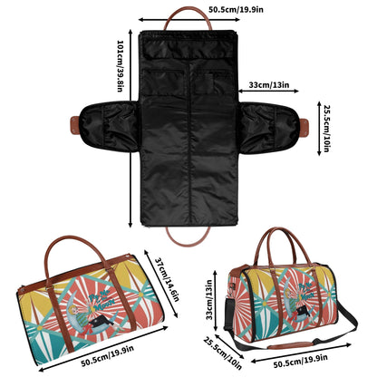Mid Century Modern Travel Bag, Atomic Kitschy Cat, Retro Funky Fun Duffle Bag Foldable Travel Bag - Mid Century Modern Gal