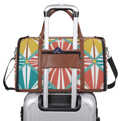Mid Century Modern Travel Bag, Atomic Kitschy Cat, Retro Funky Fun Duffle Bag Foldable Travel Bag - Mid Century Modern Gal
