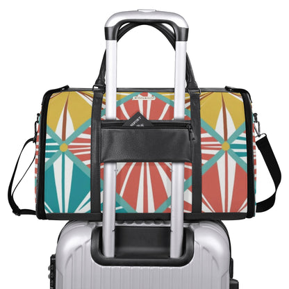 Mid Century Modern Travel Bag, Atomic Kitschy Cat, Retro Funky Fun Duffle Bag Foldable Travel Bag - Mid Century Modern Gal