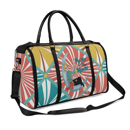 Mid Century Modern Travel Bag, Atomic Kitschy Cat, Retro Funky Fun Duffle Bag Foldable Travel Bag - Mid Century Modern Gal