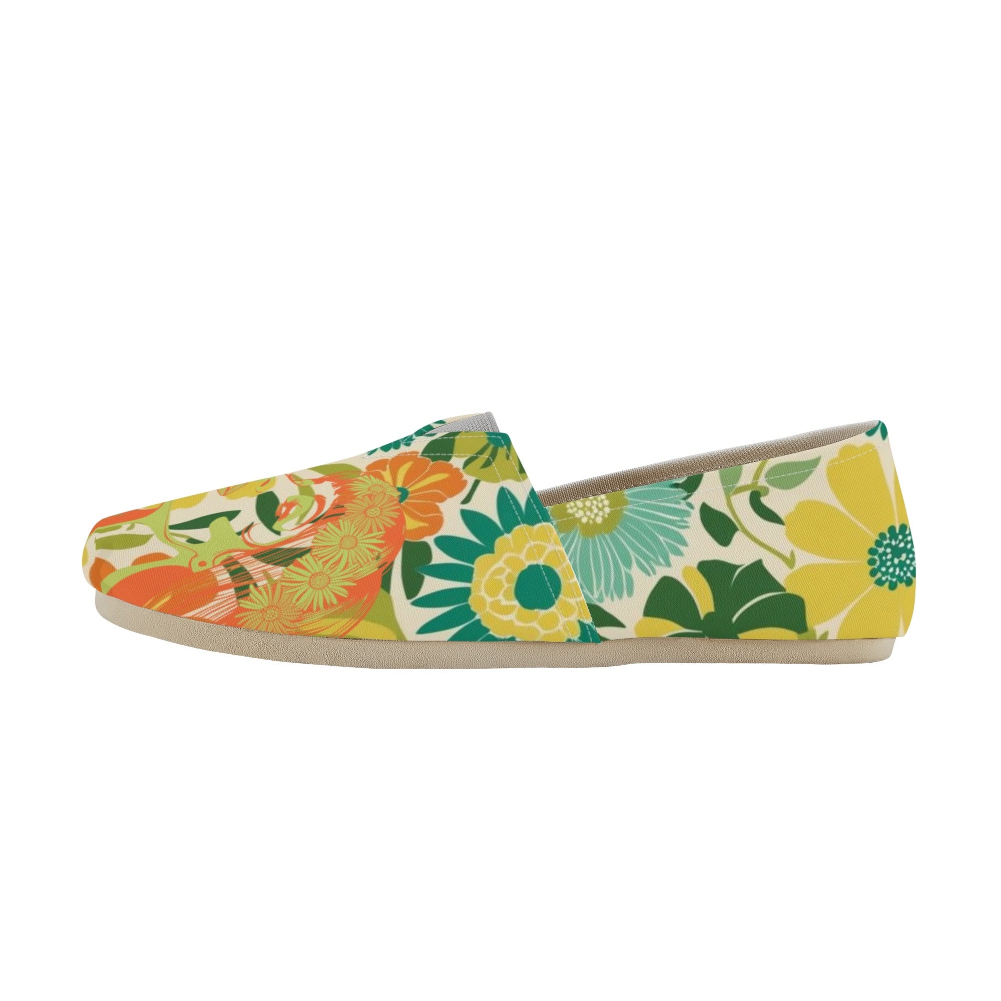 Hippie Retro Flower Power Flower Child Comfy Cute FloralWomens Casual Shoes - Mid Century Modern Gal