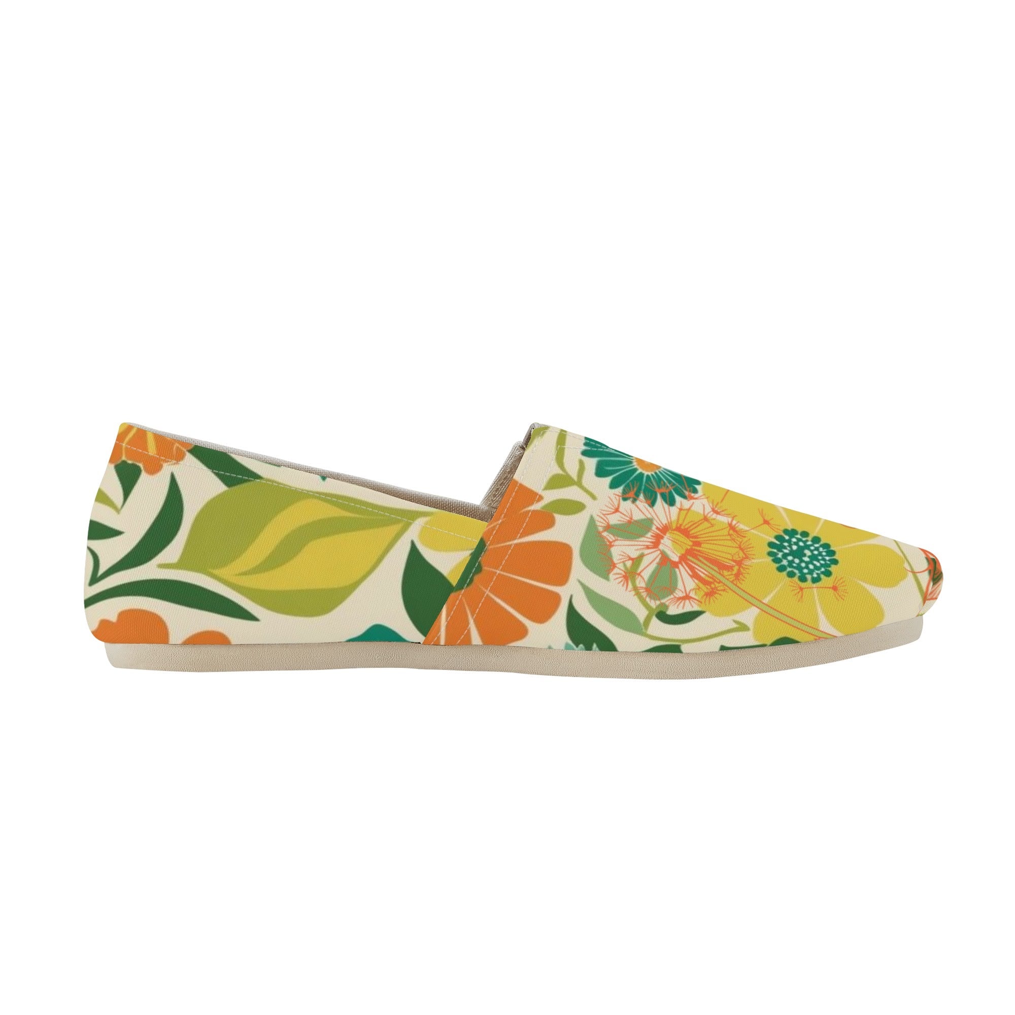 Hippie Retro Flower Power Flower Child Comfy Cute FloralWomens Casual Shoes - Mid Century Modern Gal