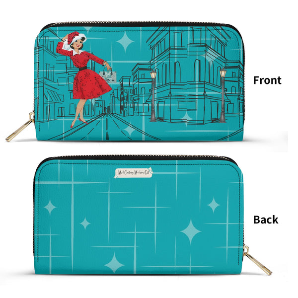 Mid Century Modern Christmas Mod Gal City Vibes Atomic Starburst Christmas Kitschy Mid Century Modern Wristlet