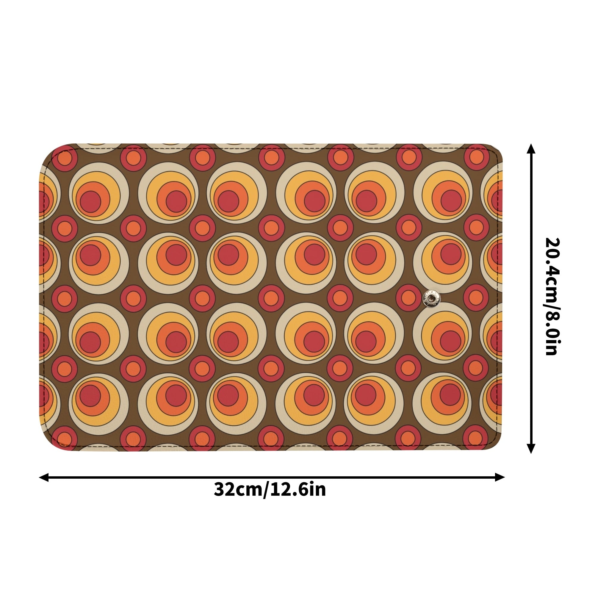 Retro 70s Groovy Clutch Wallet, Brown Orange Space Orbs - Mid Century Modern Gal