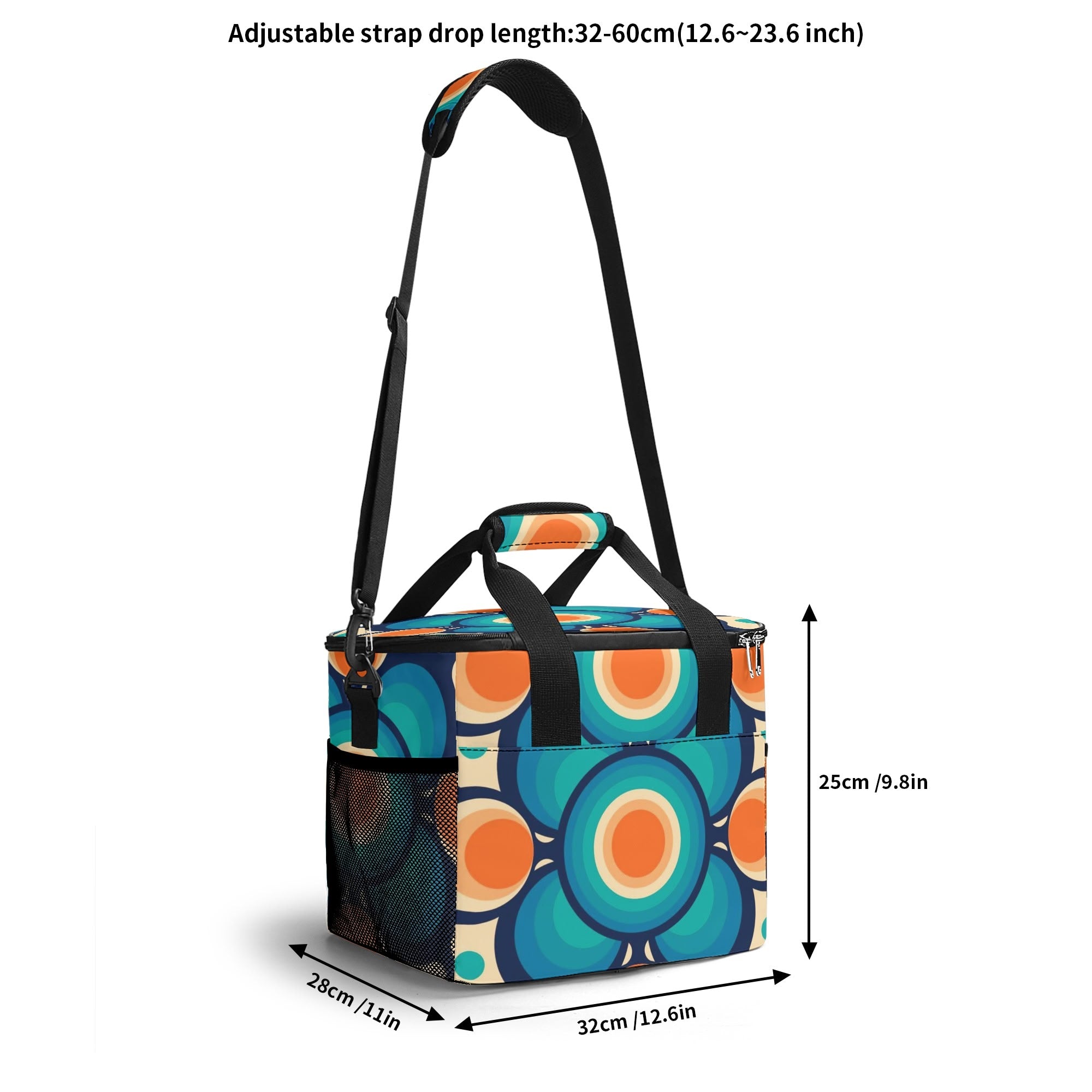 Retro Cooler Beach Pool Bag, Groovy Orbs, Atomic Kitschy Cat Cooler Bag - Mid Century Modern Gal