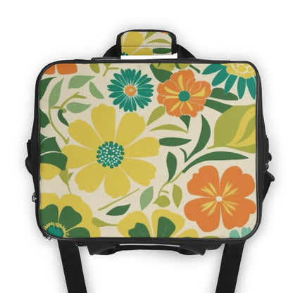 Flower Power Hippie Mod Gal, Retro Floral Green Orange Yellow Designed, Kitschy Mod Beach, Pool Cooler Bag - Mid Century Modern Gal