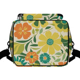 Flower Power Hippie Mod Gal, Retro Floral Green Orange Yellow Designed, Kitschy Mod Beach, Pool Cooler Bag - Mid Century Modern Gal