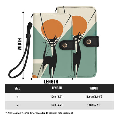 Atomic Black Cat, Kitschy Mod Martini Design Phone Flip Case Phone Models - Mid Century Modern Gal