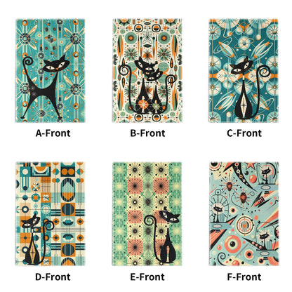 Atomic Space Cats Mid Century Modern Kitschy Bath Kitchen Towels - Mid Century Modern Gal