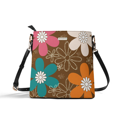 Retro 70s Flower Power Hippie Chick Mod Daisy Summer Bucket Bag - Mid Century Modern Gal