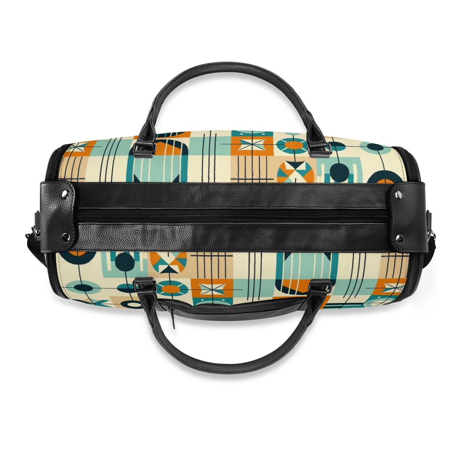 Mid Century Modern Travel Vibes, Bauhaus Designed Geometric Mod Trifold Foldable Duffle Bag - Mid Century Modern Gal