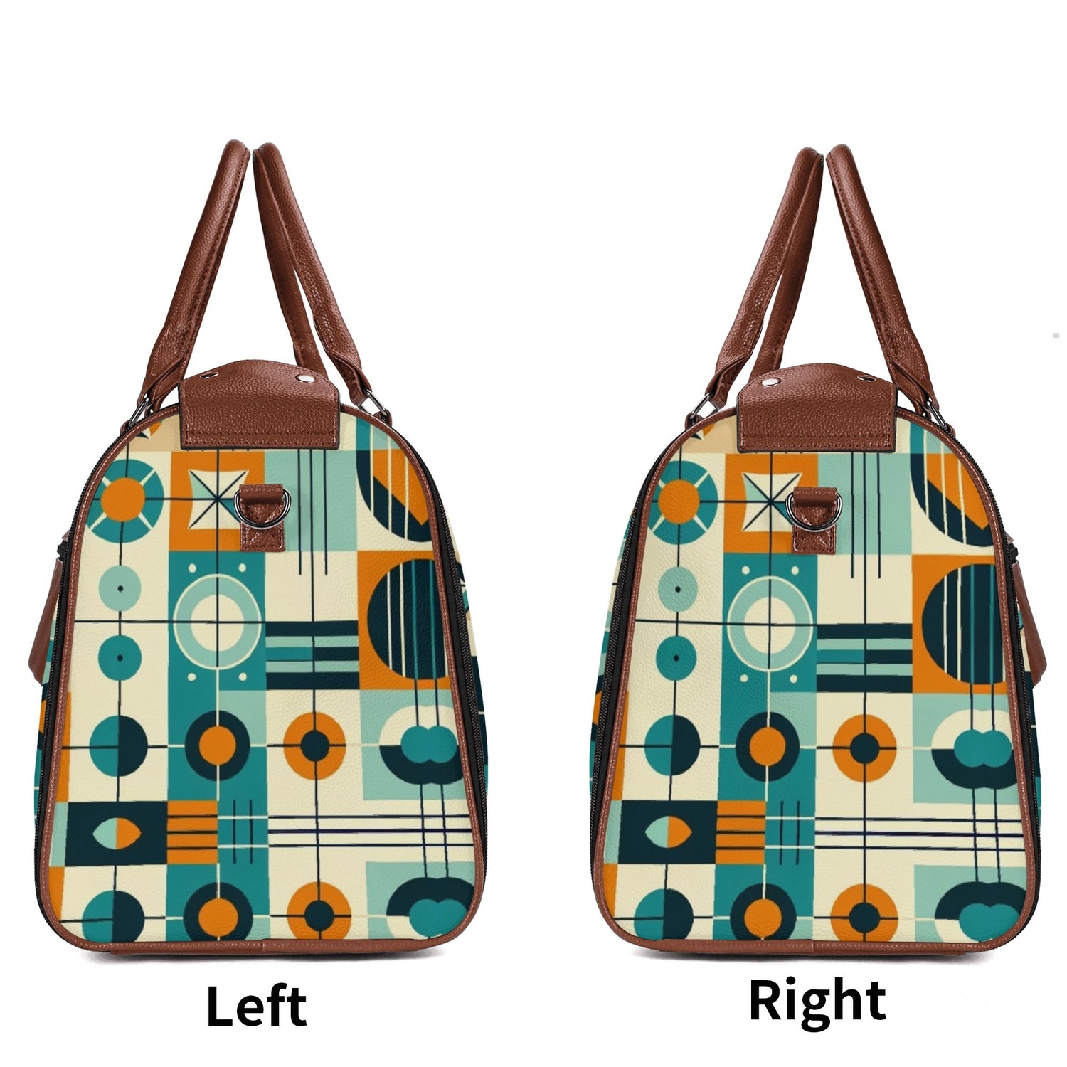 Mid Century Modern Travel Vibes, Bauhaus Designed Geometric Mod Trifold Foldable Duffle Bag - Mid Century Modern Gal